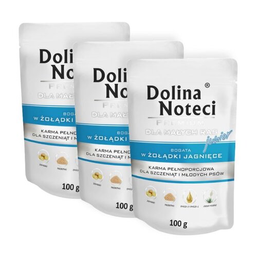 Karma dla psa DOLINA NOTECI Premium Junior Żołądki jagnięce 3 x 100 g
