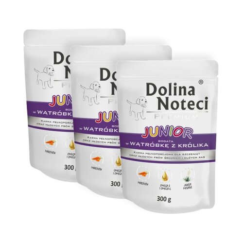 Karma dla psa DOLINA NOTECI Premium Junior Wątróbka z królika 3 x 300 g