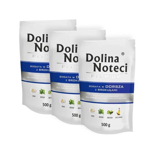 Karma dla psa DOLINA NOTECI Premium Dorsz z brokułami 3 x 500 g