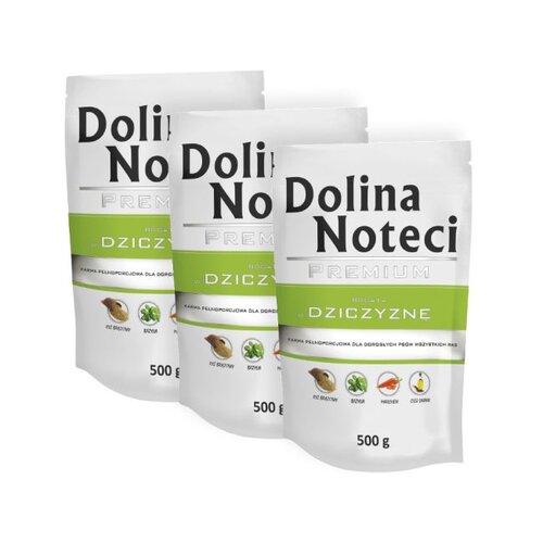 Karma dla psa DOLINA NOTECI Premium Dziczyzna 3 x 500 g