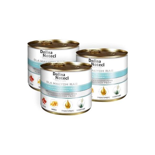 Karma dla psa DOLINA NOTECI Premium z cielęciną, pomidorami i makaronem 3 x 185 g