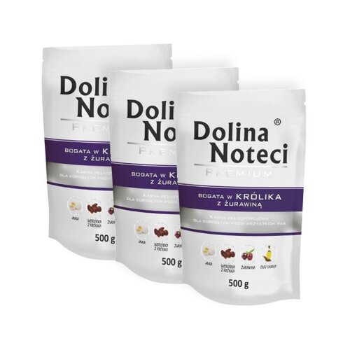 Karma dla psa DOLINA NOTECI Premium Królik z żurawiną 3 x 500 g