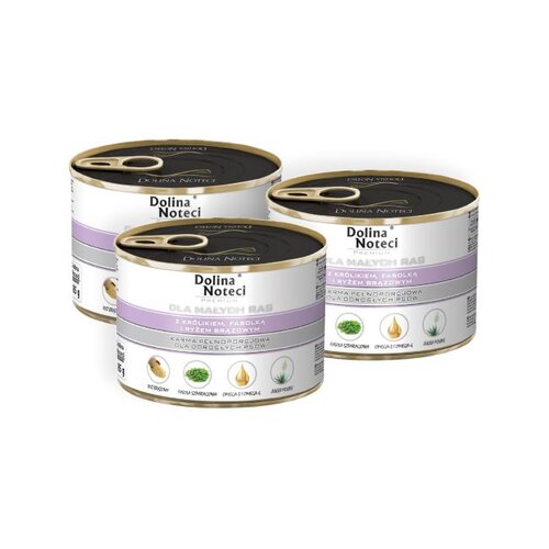 Karma dla psa DOLINA NOTECI Premium Królik z fasolką i ryżem brązowym 3 x 185 g
