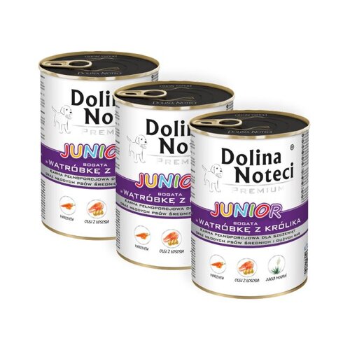 Karma dla psa DOLINA NOTECI Premium Junior Wątróbka z królika 3 x 400 g