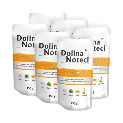 Karma dla psa DOLINA NOTECI Premium bogata w kaczkę z dynią 6 x 150 g