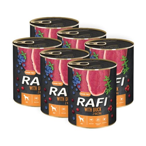 Karma dla psa RAFI z kaczką, borówką i żurawiną 6 x 800 g