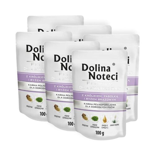 Karma dla psa DOLINA NOTECI Premium z królikiem, fasolką i ryżem 6 x 100 g