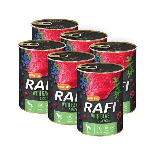Karma dla psa RAFI z dziczyzną, borówką i żurawiną 6 x 400 g