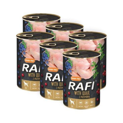 Karma dla psa RAFI Przepiórka z borówką i żurawiną 6 x 400 g