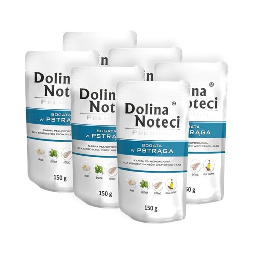 Karma dla psa DOLINA NOTECI Premium bogata w pstrąga 6 x 150 g