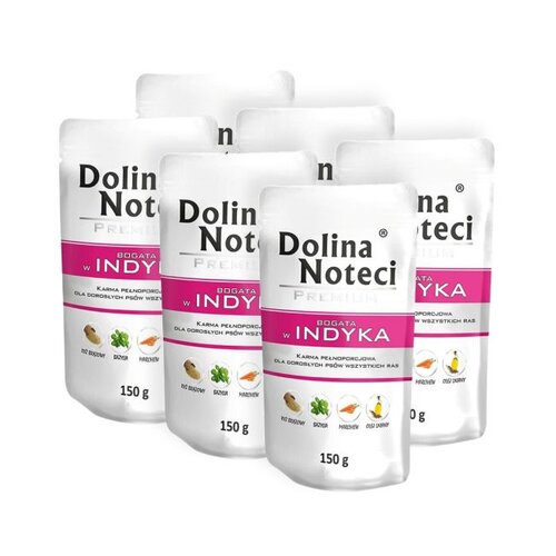 Karma dla psa DOLINA NOTECI Premium bogata w indyka 6 x 150 g