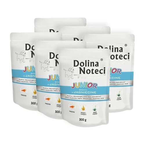 Karma dla psa DOLINA NOTECI Premium Junior bogata w jagnięcinę 6 x 300 g
