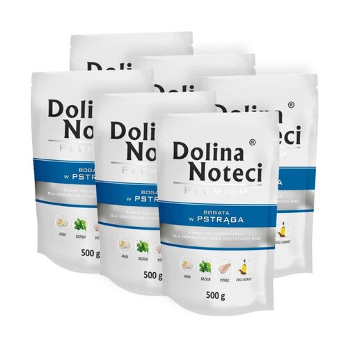 Karma dla psa DOLINA NOTECI Premium bogata w pstrąga 6 x 500 g