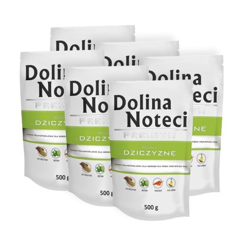Karma dla psa DOLINA NOTECI Premium bogata w dziczyznę 6 x 500 g