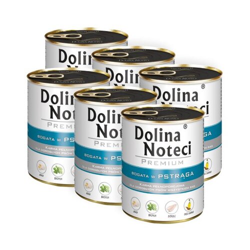 Karma dla psa DOLINA NOTECI Premium bogata w pstrąga 6 x 800 g
