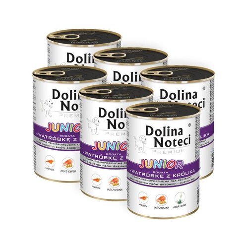 Karma dla psa DOLINA NOTECI Premium Junior Wątróbka z królika 6 x 400 g