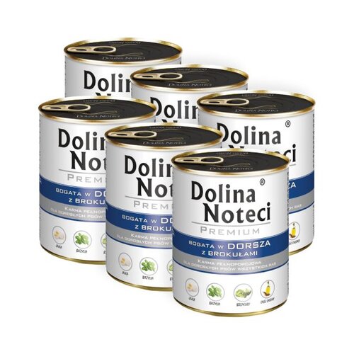 Karma dla psa DOLINA NOTECI Premium bogata w dorsza z brokułami 6 x 800 g