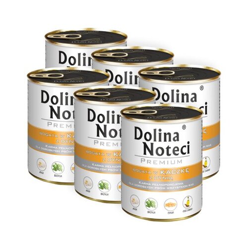 Karma dla psa DOLINA NOTECI Premium bogata w kaczkę z dynią 6 x 800 g