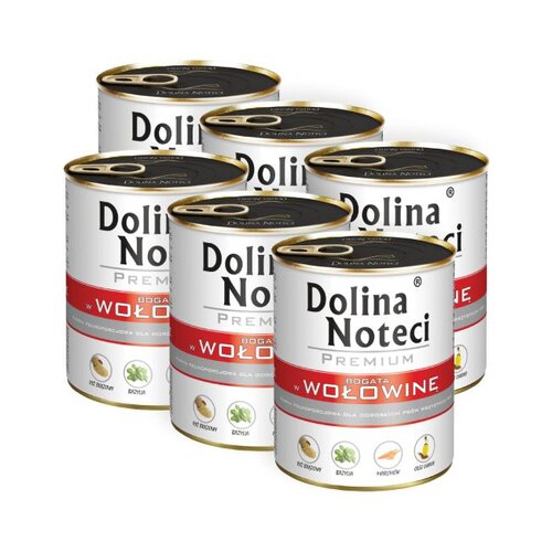 Karma dla psa DOLINA NOTECI Premium bogata w wołowinę 6 x 800 g