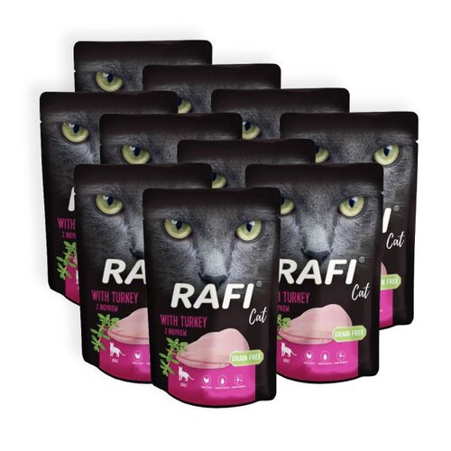 Karma dla kota RAFI z indykiem 10 x 100 g