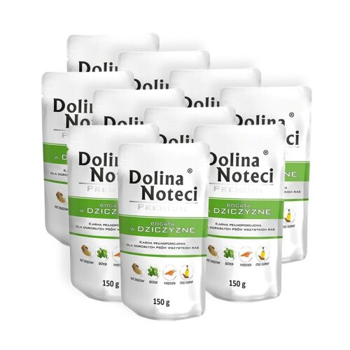 Karma dla psa DOLINA NOTECI Premium bogata w dziczyznę 10 x 150 g