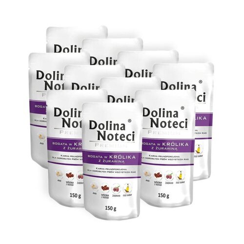 Karma dla psa DOLINA NOTECI Premium bogata w królika z żurawiną  10 x 150 g