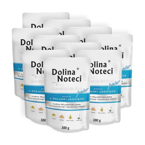 Karma dla psa DOLINA NOTECI Premium Junior bogata w żołądki jagnięce 10 x 100 g