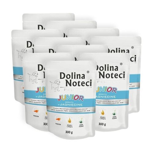 Karma dla psa DOLINA NOTECI Premium Junior bogata w jagnięcinę 10 x 300 g
