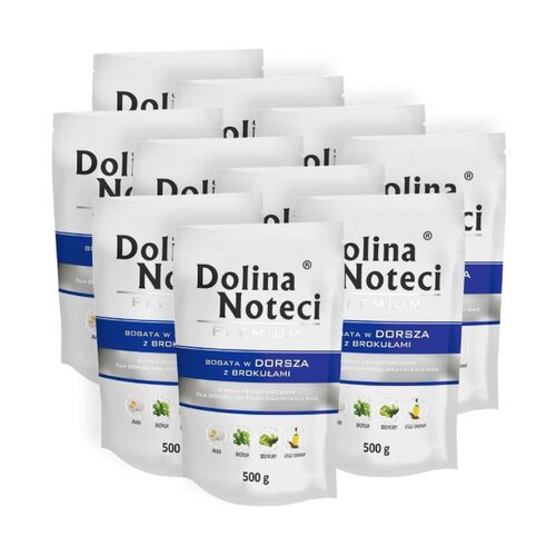 Karma dla psa DOLINA NOTECI Premium bogata w dorsza z brokułami10 x 500 g