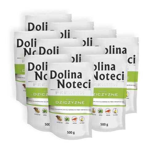 Karma dla psa DOLINA NOTECI Premium bogata w dziczyznę 10 x 500 g