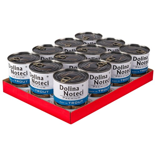 Karma dla psa DOLINA NOTECI Premium bogata w pstrąga 12 x 800 g