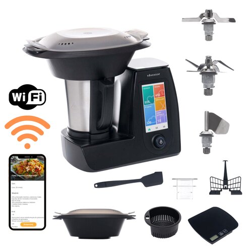 Robot wielofunkcyjny KOHERSEN CY021 2000W z wagą i funkcją gotowania (Wi-Fi) Czarny