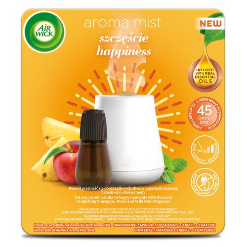 Odświeżacz powietrza AIR WICK Szczęście Aromatyczna Mgiełka Ananas, brzoskwinia i dzika mięta 20 ml