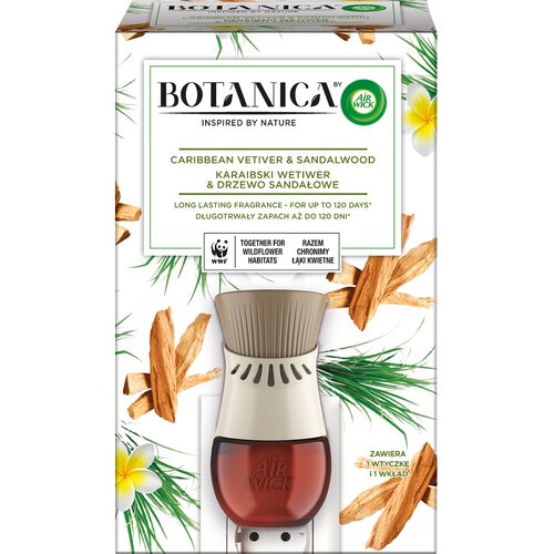 Odświeżacz powietrza AIR WICK Botanica Karaibski Wetiwer & Drzewo Sandałowe 19 ml