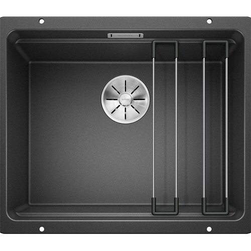 Zlewozmywak BLANCO Etagon 500-U Czarny + Bateria BLANCO Linus-S 526148 Czarny + Młynek do rozdrabniania odpadów INSINKERATOR Model 46 AS + Dozownik do płynu do naczyń BLANCO Lato 525808 Chrom + Syfon do zlewozmywaków BLANCO 137287 Biały