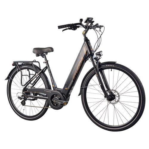 Rower elektryczny STUCCHI Swing D19 28 cali Czarno-brązowy