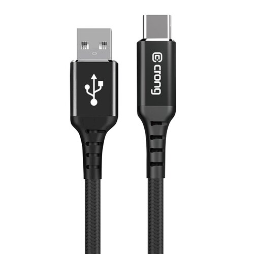 Kabel USB - USB-C CRONG Armor Link 0.25 m Czarny