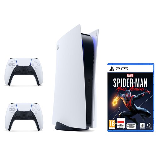 Konsola SONY PlayStation 5 + Kontroler DualSense Biały + Spider-Man: Miles Morales