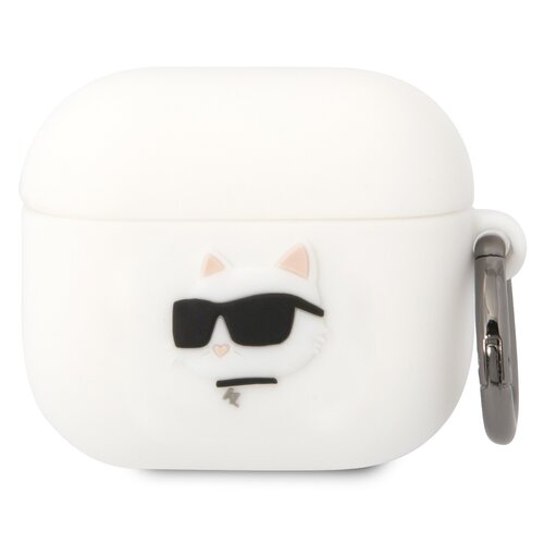 Etui na słuchawki KARL LAGERFELD Silicone Choupette Head 3D do Apple AirPods 3 Biały