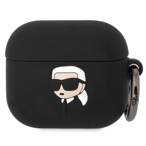 Etui na słuchawki KARL LAGERFELD Silicone Karl Head 3D do Apple AirPods 3 Czarny