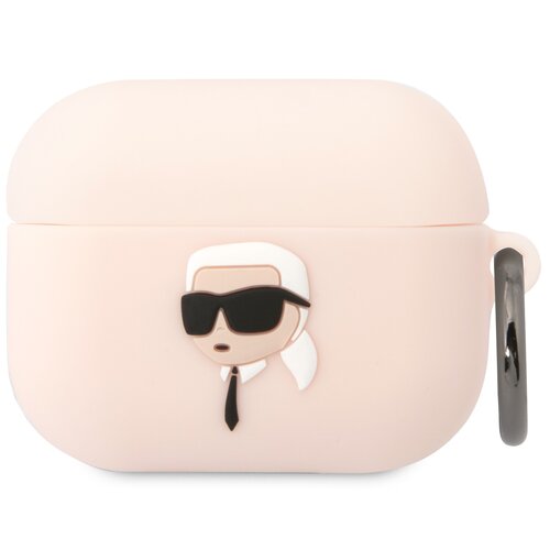 Etui na słuchawki KARL LAGERFELD Silicone Karl Head 3D do Apple AirPods Pro Różowy