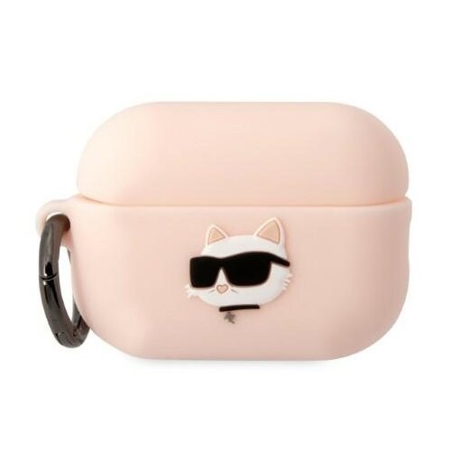 Etui na słuchawki KARL LAGERFELD Silicone Choupette Head 3D do Apple AirPods Pro 2 Różowy