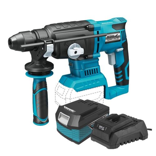 Młot udarowo-obrotowy DEDRA SAS+ALL DED7149 + Akumulator DEDRA DED7034 SAS+ALL 4Ah 18V + Ładowarka DEDRA DED7038 SAS+ALL