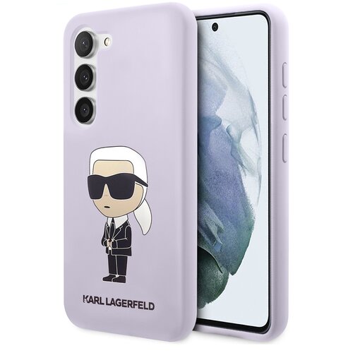 Etui KARL LAGERFELD Silicone Ikonik do Samsung Galaxy S23+ Purpurowy