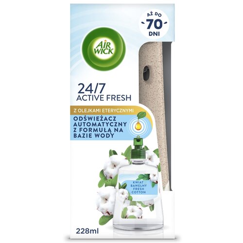Odświeżacz powietrza AIR WICK 24/7 Active Fresh Aromatyczna Mgiełka Kwiat Bawełny