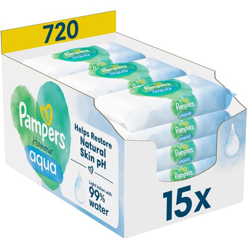 Chusteczki nawilżane PAMPERS Harmonie Aqua (720 szt.)