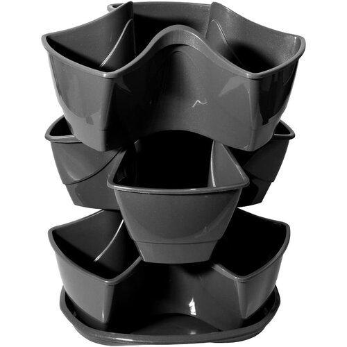 Doniczka PROSPERPLAST Coubi DKN3003-426U 9L Grafitowy