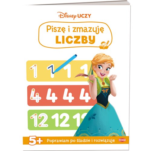 Książka z zadaniami Disney Uczy Kraina Lodu Piszę i zmazuję Liczby (miękka okładka)