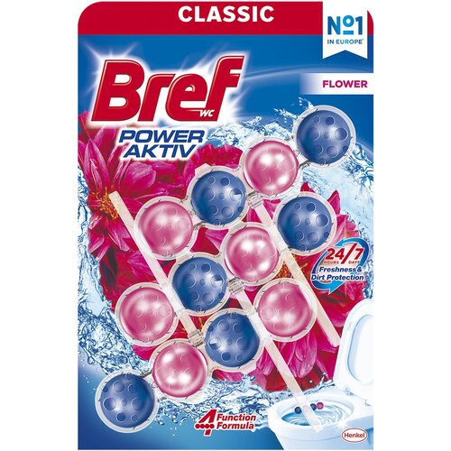 Kostka do WC BREF Power Aktiv Świeże kwiaty 3x50g