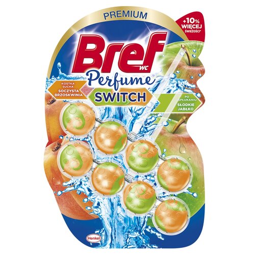 Kostka do WC BREF Perfume Switch Brzoskwinia Jabłko 2x50g
